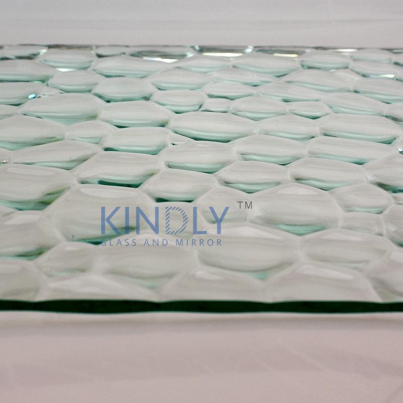 Clear water cube patterned glass